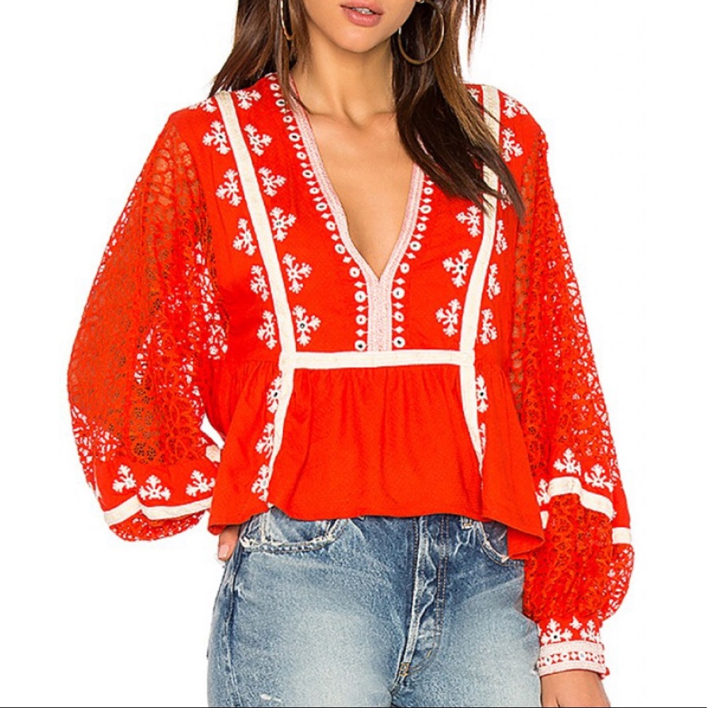Free People Boogie All Night Blouse